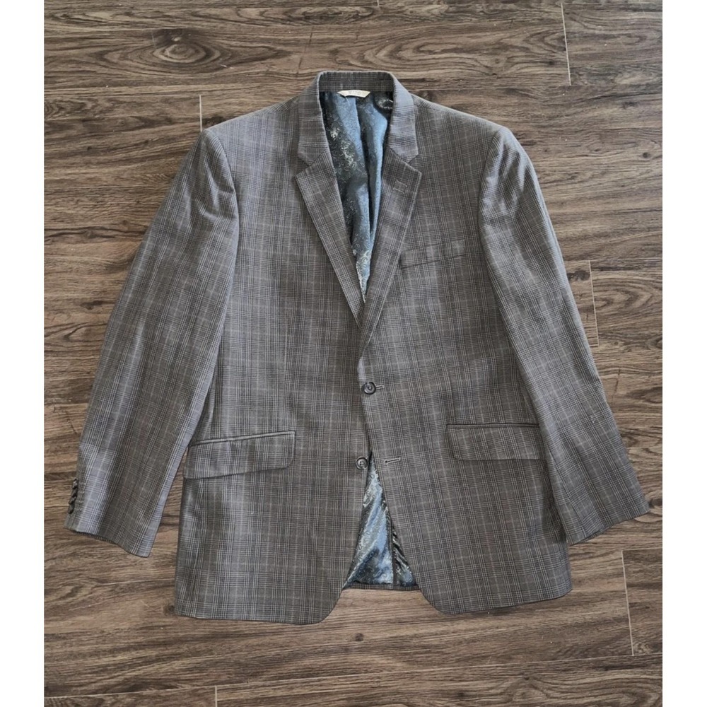 1926 Originals Sport Coat Mens 42R Brown Plaid Cotton Poly Rayon Two Button